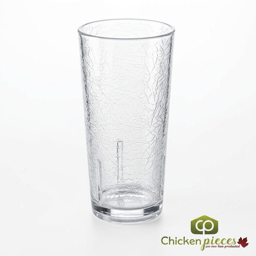 Cambro 16 oz Clear Crackled Plastic Tumbler (36/Case) - Lightweight Drinkware - Chicken Pieces