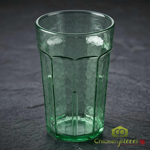 Cambro 8 oz Spanish Green Hammered Lightweight Plastic Tumbler (72/Case) - Chicken Pieces