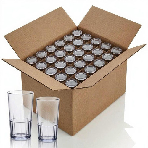 Cambro 10 oz Clear Plastic Tumbler (36/Case) - Durable, Glass-Like Drinkware - Chicken Pieces