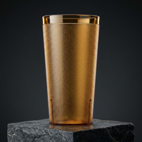 Cambro 32 oz Amber Textured Plastic Tumbler (24/Case) - Sturdy Design - Chicken Pieces