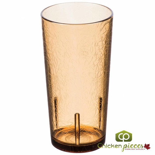 Cambro 16 oz Light Amber Crackled Plastic Tumbler (36/Case) -Durable Material - Chicken Pieces