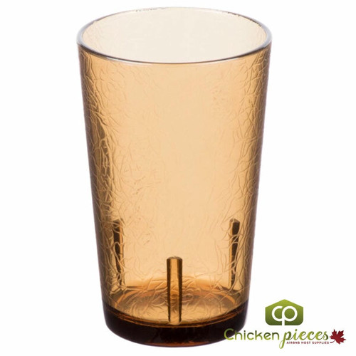 Cambro 8 oz Light Amber Crackled Break-Resistant Plastic Tumbler (36/Case)  - Chicken Pieces