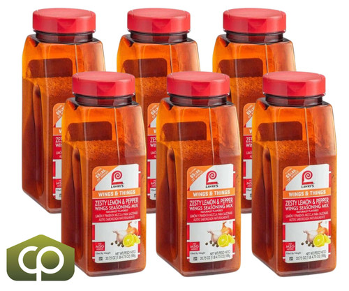 Lawry's 20.75 oz. Zesty Lemon and Pepper Wing Flavorful Seasoning Mix (6/Case) - Chicken Pieces