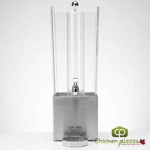 Cal-Mil 3 gal Beverage Dispenser w/ Ice Tube, Durable Polycarbonate & Steel Base - Chicken Pieces