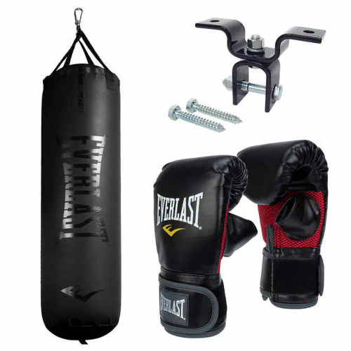 Everlast 100 lb. Heavy Bag, Gloves, and Heavy Bag Hanger Kit - Complete Workout - Chicken Pieces