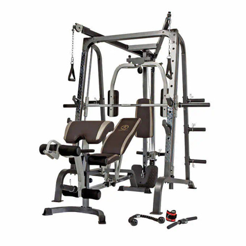 Marcy All-in-One Smith Machine Home Gym System with Pulley System and Adjustable Pads - Chicken Pieces