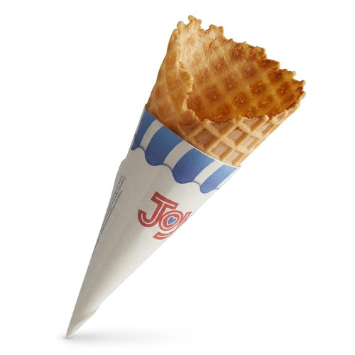 JOY Regular Jacketed Waffle Cone - 216/Case | Crisp & Sweet Cones for Ice Cream Delights
