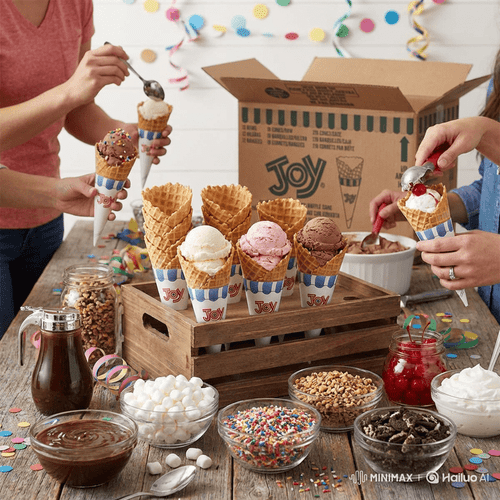 JOY Regular Jacketed Waffle Ice Cream Cone - 216/Case (42cases/PALLET)- TOTAL 9072 CONES