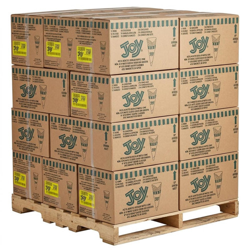 JOY Regular Jacketed Waffle Ice Cream Cone - 216/Case (42cases/PALLET)- TOTAL 9072 CONES