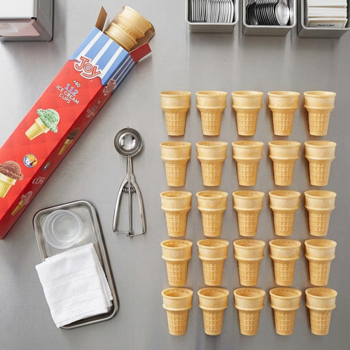 JOY #40 Flat Bottom Cake Ice Cream Cone Dispenser Pack - 672/Case (24cases/PALLET)- TOTAL 16128 CONES