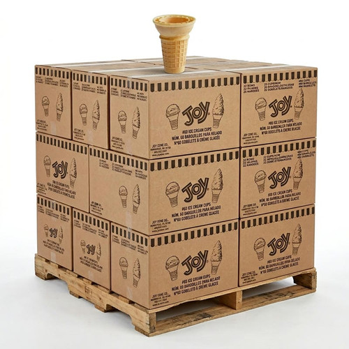JOY #60 Flat Bottom Cake Ice Cream Cone - 484/Case (24cases/PALLET)- TOTAL 11616 CONES