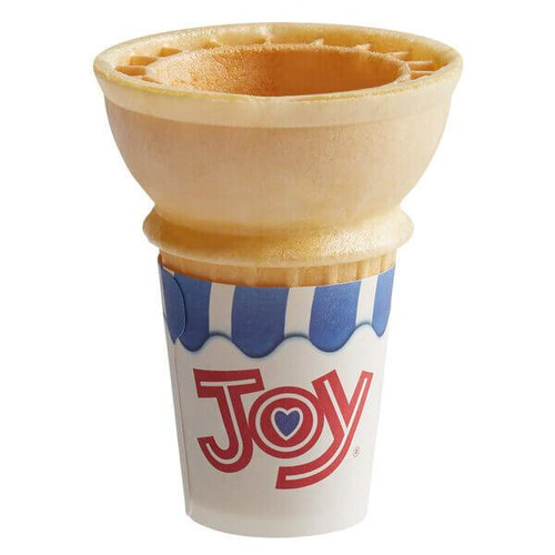  JOY #30 Flat Bottom Jacketed Cake Cone - 275/Case | Perfect for Two Scoops 