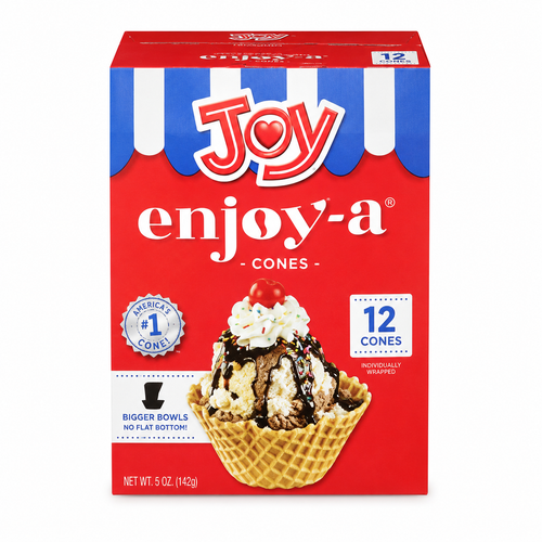JOY Mini Waffle Cone Bowl - 144/Case | Perfect for Kid-Sized Sundaes
