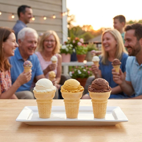 JOY #22D Flat Bottom Cake Ice Cream Cone Dispenser Pack - 864/Case (24cases/PALLET)- TOTAL 20736 CONES