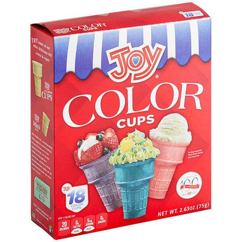  JOY Assorted Color Flat Bottom Cake Ice Cream Cone - 216/Case (24cases/PALLET)- TOTAL 5184 CONES 