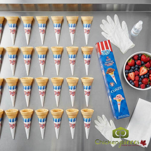 JOY #1 Pointed Bottom Jacketed Cake Ice Cream Cone Dispenser Pack - 1056/Case (24cases/PALLET)- TOTAL 25344 CONES