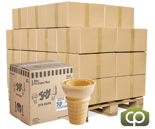  JOY #30 Flat Bottom Cake Ice Cream Cone - 275/Case (24 cases/PALLET)- TOTAL 25344 CONES 