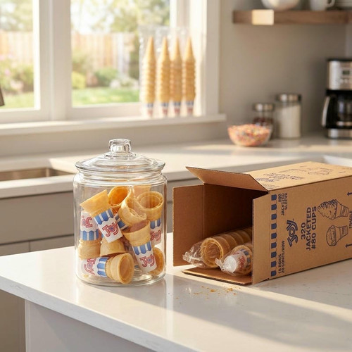 JOY #80 Flat Bottom Jacketed Cake Cone - 320/Case (24 cases/PALLET)- TOTAL 25344 CONES