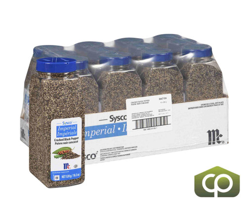 McCormick Imperial Spice Cracked Black Pepper 520g (1.15 lbs) (12/Case)   McCormick Imperial Spice Cracked Black Pepper 520g (1.15 lbs) (12/Case)