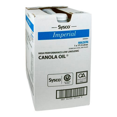 Sysco Supreme High Performance Canola Oil - Stable and Long-Lasting, 17.3L - 38.1 LBS   Sysco Supreme High Performance Canola Oil - Stable and Long-Lasting, 17.3L - 38.1 LBS