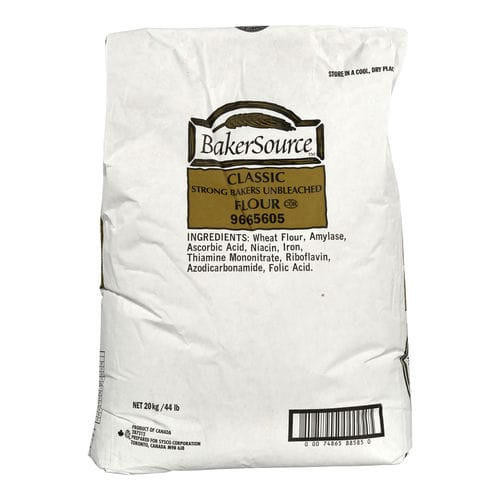 Bakersource CLA Flour Baker Strong Unbleached - 20 KG - 44 LBS   Bakersource CLA Flour Baker Strong Unbleached - 20 KG - 44 LBS