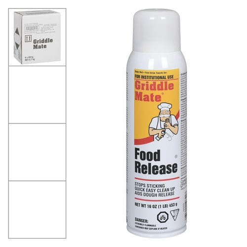 Griddle Pan Coating Spray Release - Soybean Oil Formulation - 16 OZ (6/Case) - 6 LBS   Griddle Pan Coating Spray Release - Soybean Oil Formulation - 16 OZ (6/Case) - 6 LBS