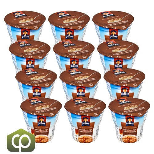 QUAKER Quaker Instant Maple Brown Sugar Oatmeal 48g (12/Case) - 1.6 lbs  QUAKER Quaker Instant Maple Brown Sugar Oatmeal 48g (12/Case) - 1.6 lbs