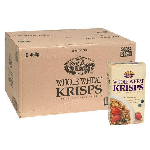 prairie Prairie Maid Whole Wheat Krisp Cereal 450g (12/Case) - 11.02 lbs  prairie Prairie Maid Whole Wheat Krisp Cereal 450g (12/Case) - 11.02 lbs