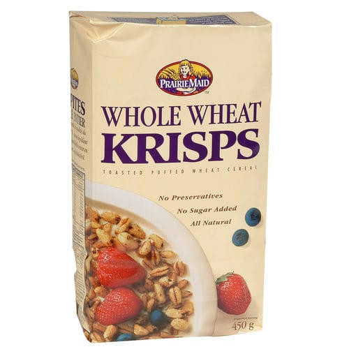 prairie Prairie Maid Whole Wheat Krisp Cereal 450g (12/Case) - 11.02 lbs  prairie Prairie Maid Whole Wheat Krisp Cereal 450g (12/Case) - 11.02 lbs