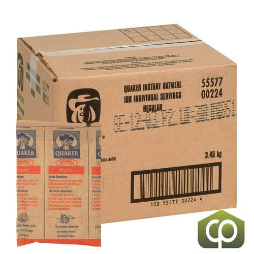 QUAKER Quaker Instant Oatmeal Packets 1oz (108/Case) - 6.75 lbs  QUAKER Quaker Instant Oatmeal Packets 1oz (108/Case) - 6.75 lbs