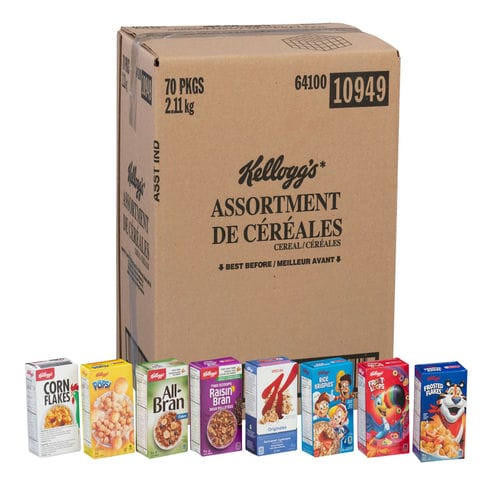 Kellogg's Assorted Cereal Individual Boxes 30g (70/Case) - 4.63 lbs   Kellogg's Assorted Cereal Individual Boxes 30g (70/Case) - 4.63 lbs