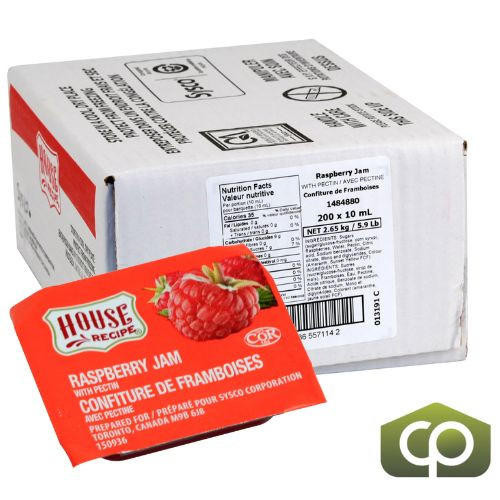 Sysco House Recipe CL Raspberry Jam Cup With Pectin 10ML (200/Case) 