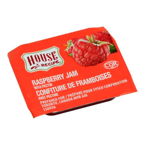 Sysco House Recipe CL Raspberry Jam Cup With Pectin 10ML (200/Case) 