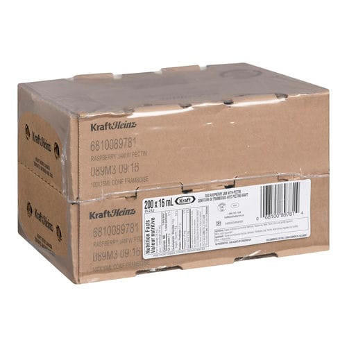 KRAFT Kraft Raspberry Pure Jam Portions 16 ML (200/Case) - 0.54 oz (7.1 lbs) - Canadian Made  KRAFT Kraft Raspberry Pure Jam Portions 16 ML (200/Case) - 0.54 oz (7.1 lbs) - Canadian Made