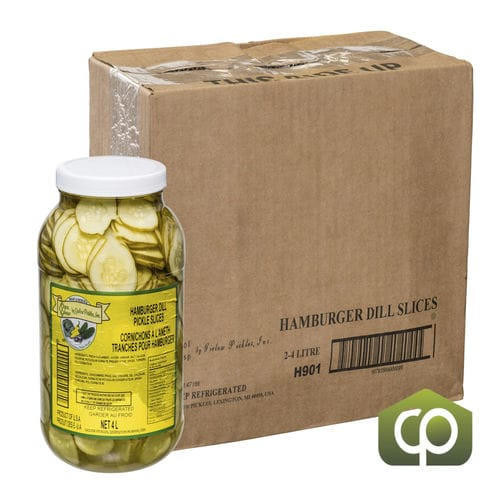  Cool Crisp Refrigerated Hamburger Pickle Slices 1/8" 4 LT (2/Case) 