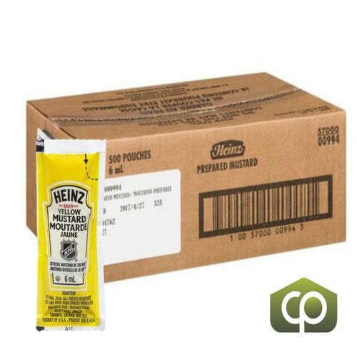 HEINZ The Heinz Mustard Packets Bulk Size - 6ml / 2.11 Gallons (500/Case) 