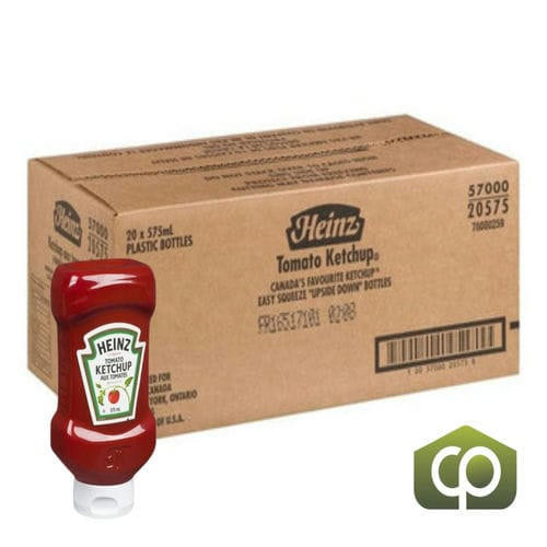 HEINZ The Heinz Ketchup Squeeze Bottle - 575 mL Bulk Size -  4 L/1.06 Gallons (20/Case) 