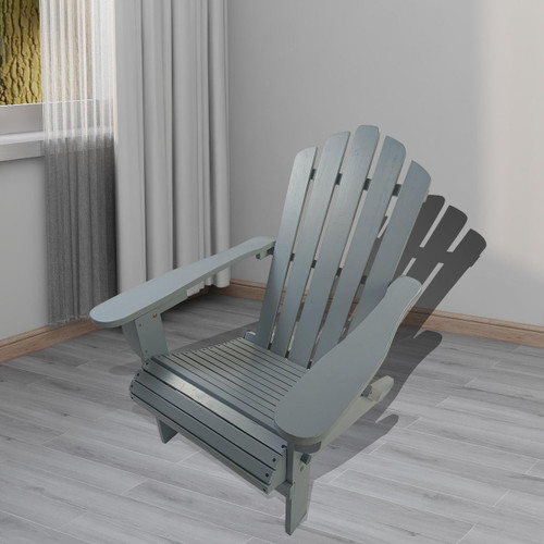 Chicken Pieces Outdoor or indoor Wood Adirondack chair, foldable, grey 