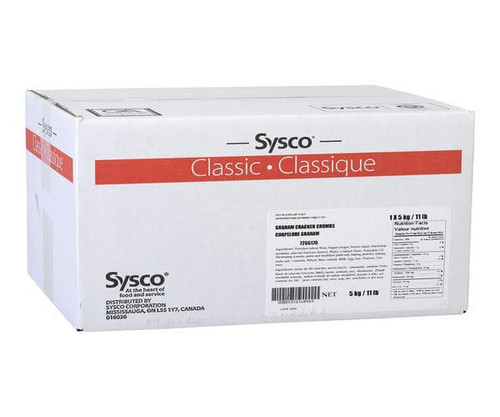  Sysco Classic CSysco Classic Cracker Crumb Graham 5 KG/11 LBS Bulk Sizeracker Crumb Graham 1/5 KG 