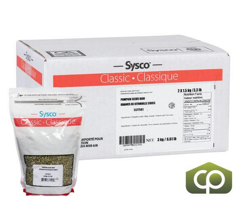  Sysco Classic Pumpkin Seed Raw Shell Off  1.5KG/3.31 LBS Bulk size (2/Case) 