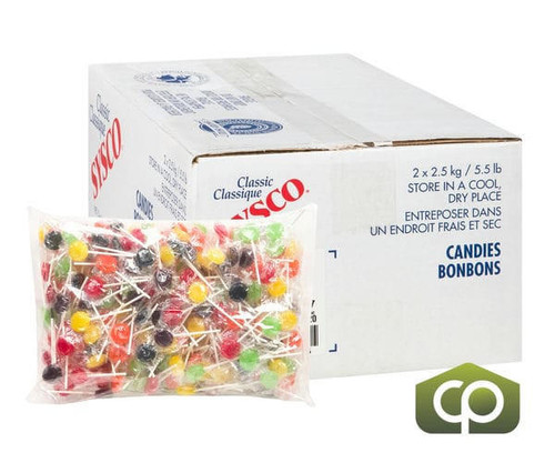  Sysco Classic Candy Lollipop Assorted 2.5 KG/5.5 LBS Bulk Size (2/Case) 