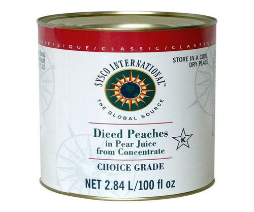 Sysco Classic Peach Diced In Pear Juice From Concentrate 2.84 LT/0.75 Gallon (6/Case)   Sysco Classic Peach Diced In Pear Juice From Concentrate 2.84 LT/0.75 Gallon (6/Case)
