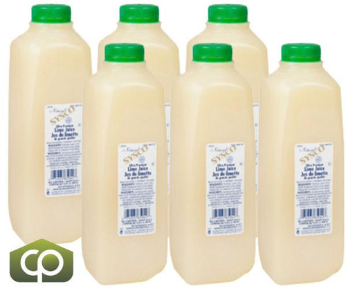  Sysco Natural Juice Lime Pasteurized Ultra Premium 1 QT (6/Case) 