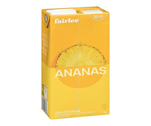 Chicken Pieces Fairlee Juice Pineapple 1L/33 ounces (12/Case) 