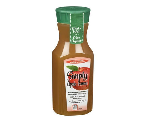 Chicken Pieces Simply Fresh 100% Pure Pressed Apple Juice 340 mL (12/Case) - Premium Quality 