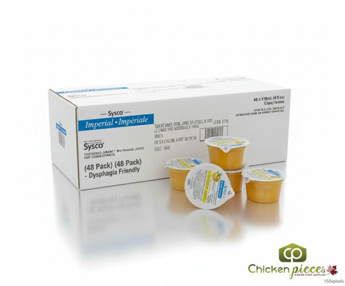Chicken Pieces Sysco Imperial Thickened Orange Juice L3, 4oz (48 Pack) - Dysphagia Friendly