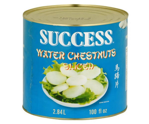 Chicken Pieces Success Chestnut Water Sliced 100 OZ/6.2LBS (6/Case) Crunchy Texture, Ready-to-Use 