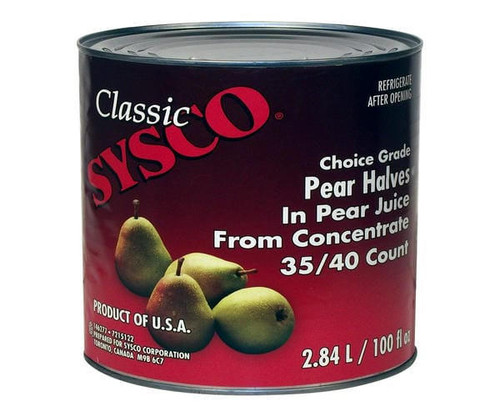 Chicken Pieces Sysco Classic Pear Halves Choice In Juice 2.84L/96 oz (6/Case)  Chicken Pieces Sysco Classic Pear Halves Choice In Juice 2.84L/96 oz (6/Case)