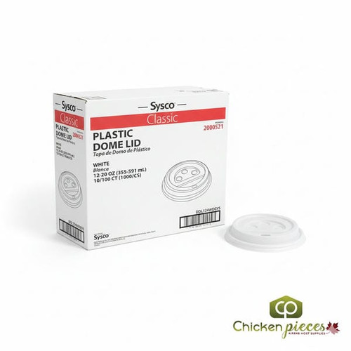 Chicken Pieces Sysco Classic Lid Plastic White Dome For 12-24 oz. 100CT (10/Case)