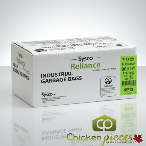 Chicken Pieces Sysco Reliance Bag Garbage Extra Strong Black 30x38  (200/Case)